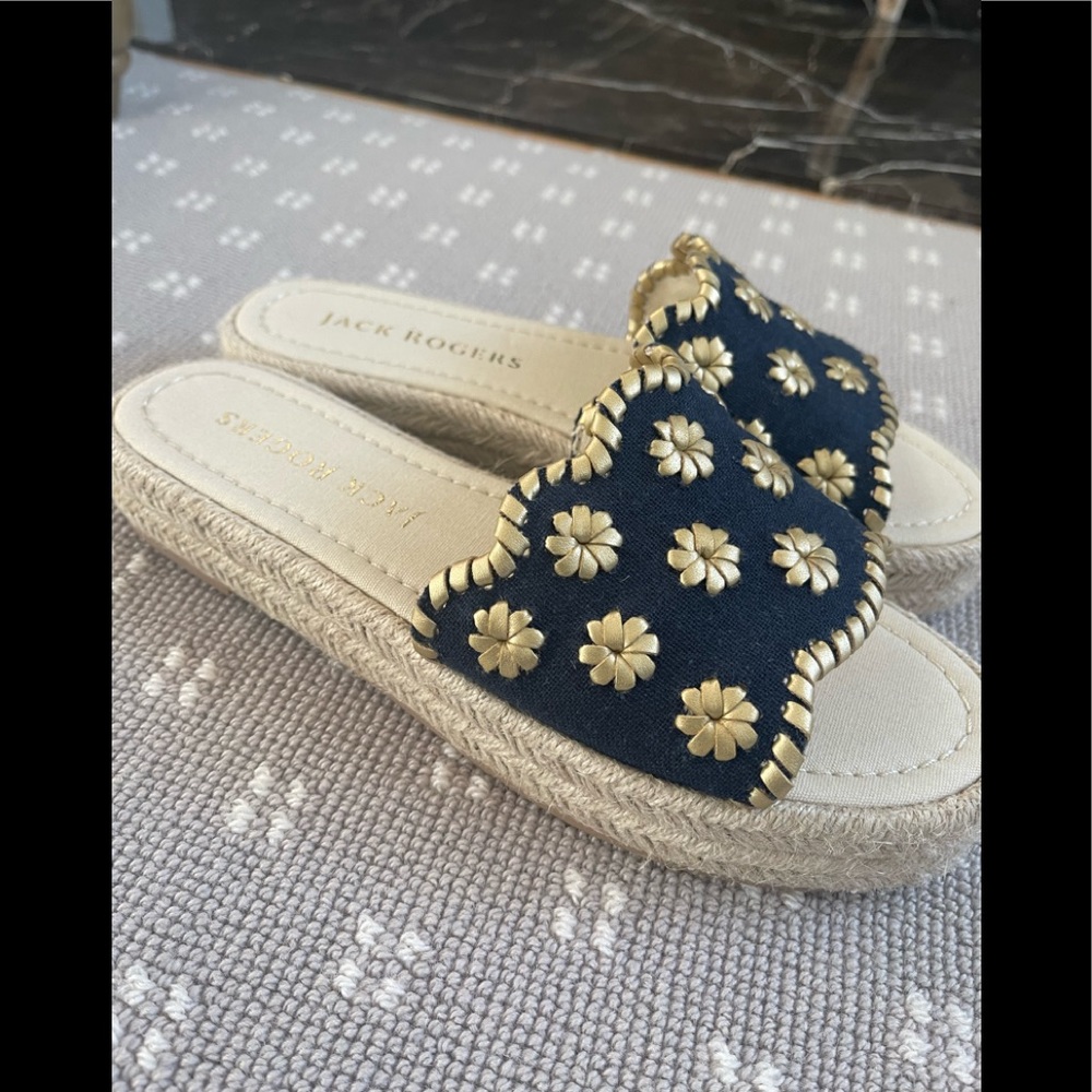Jack Rodgers Espadrille Low Wedge Sandal